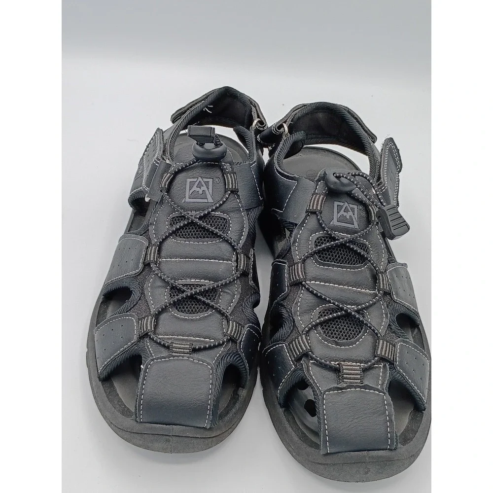 Avalanche Mens Fisherman Sandals Black 9.5 Closed Toe Bungee Strap